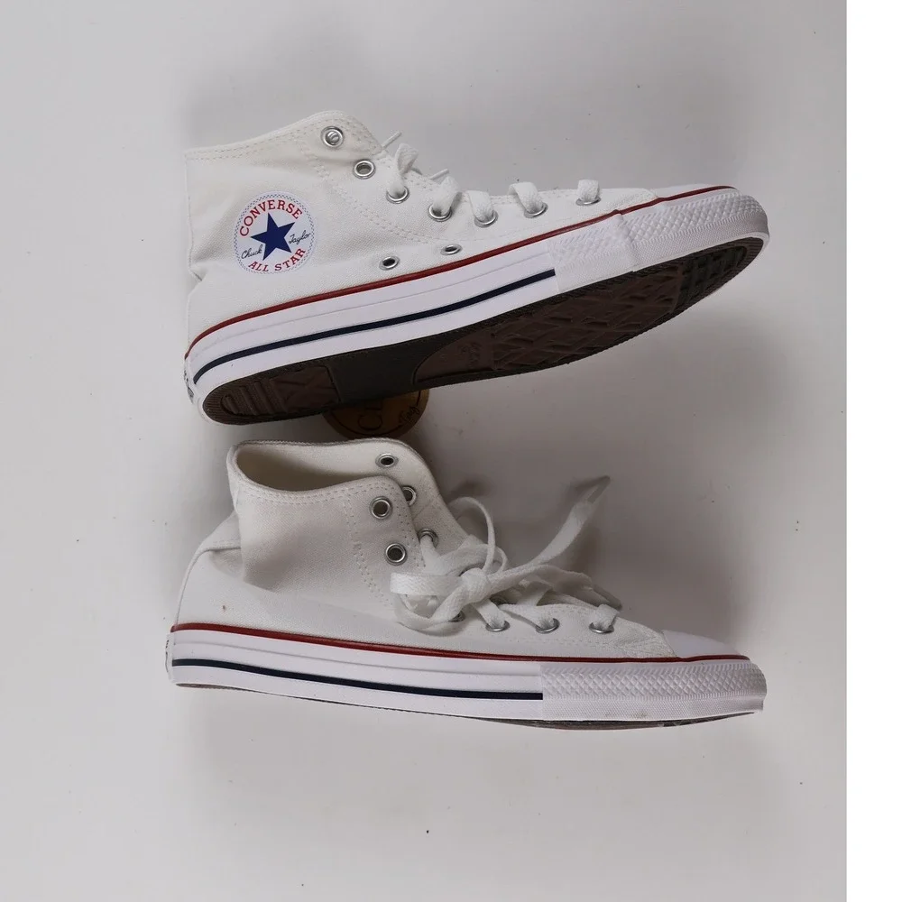 Converse Shoes Chuck Taylor All Star High Top Optical White Solid 3Y Canvas NWT